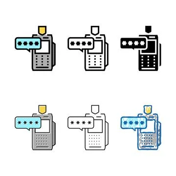 Pin code for pay pos variety terminal color icon vector Stock Illustration