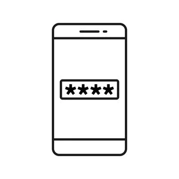 Pin code Security Phone Flat Icon Illustrazione stock