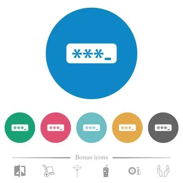 PIN code solid flat round icons Stock-Illustration