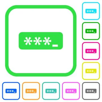 PIN code vivid colored flat icons icons Stock Illustration