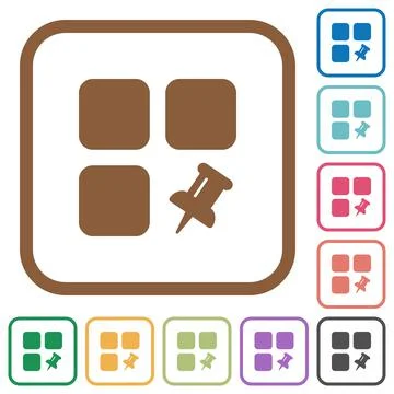 Pin component simple icons Stock Illustration