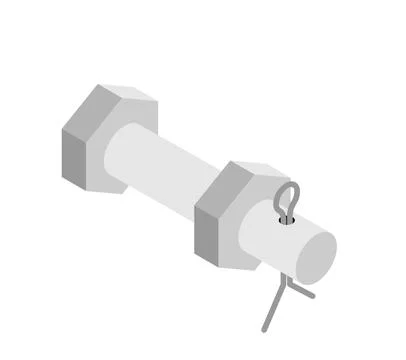 Pin with cotter pin isolated sign. Rigging connection Stock Illustration