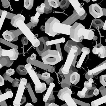 Pin with cotter pin pattern seamless. Rigging connection background Illustrazione stock