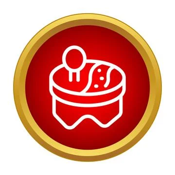 Pin cushion icon representing sewing hobby craft Stock Illustration