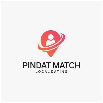 Pin dating logo design template Stock Illustration