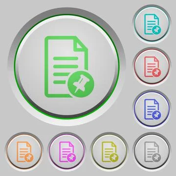 Pin document push buttons Stock Illustration