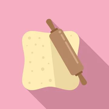 Pin dough icon flat vector. Bread flour Illustrazione stock