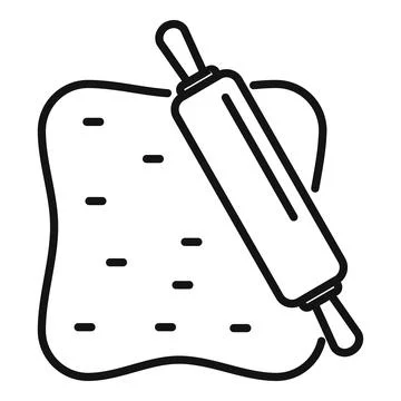 Pin dough icon outline vector. Bread flour Stock Illustration