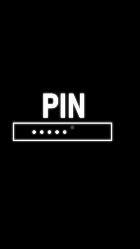 PIN entry screen vertical video with password dots on dark background for s.. Stock Footage 344860993