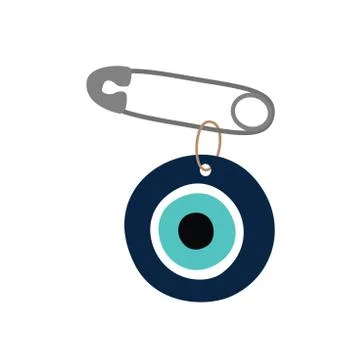 Pin from the evil eye, amulet. Vector illustration. Stock Illustration