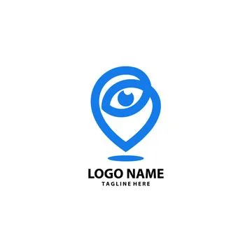 Pin eye logo design vector Stock Illustration