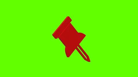 Pin fix red set icon 3d illustration rotation Stock Illustration