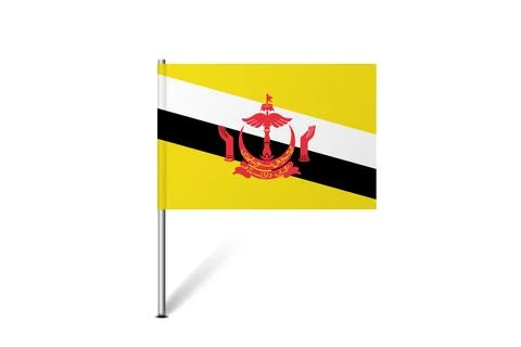 Pin flag of Brunei Stock Illustration