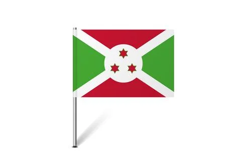Pin flag of Burundi Stock Illustration