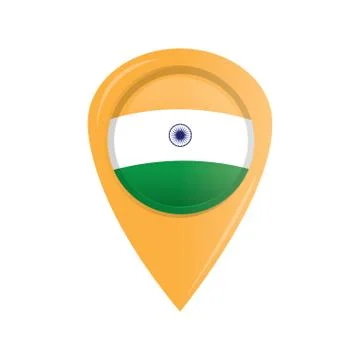 Pin with flag of India Illustrazione stock