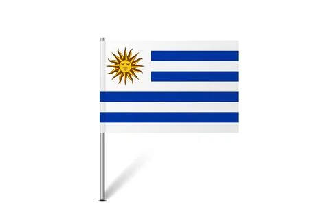 Pin flag of Uruguay Stock Illustration