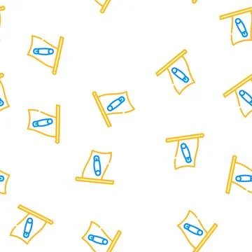 Pin flag vector seamless pattern Stock Illustration