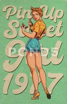 Pin-Up Girl PSD Template