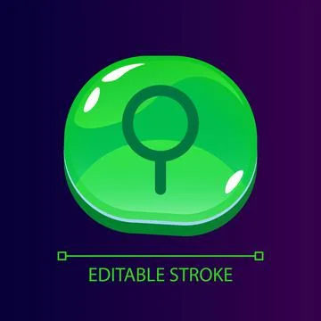 Pin glossy ui button with linear icon Stock Illustration