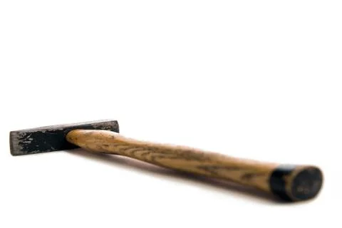 Pin hammer lying on white surface Stock Photos
