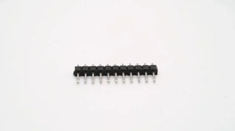 Pin headers for prototype electronic engineering. Electronics components for diy Foto stock