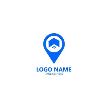 Pin house logo design vector Stock Illustration