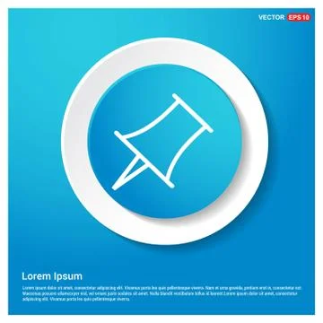 Pin icon Abstract Blue Web Sticker Button Stock Illustration