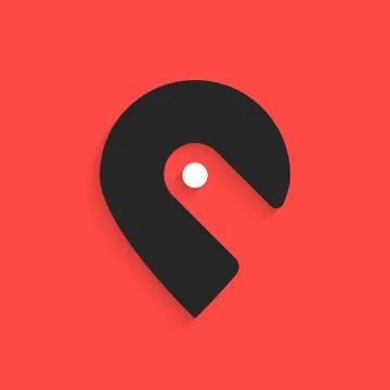 Pin icon like hook with shadow Stock Illustration