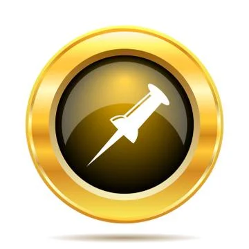 Pin icon. internet button on white background.. Stock Illustration