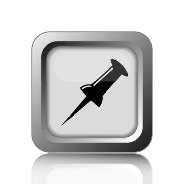 Pin icon. Internet button on white background.. Stock Illustration