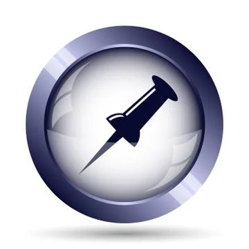Pin icon. Internet button on white background.. Stock Illustration