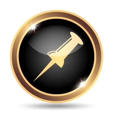 Pin icon. Internet button on white background.. Stock Illustration