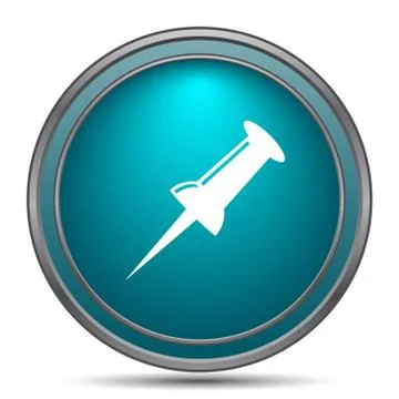 Pin icon. Internet button on white background.. Stock Illustration