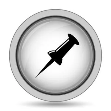 Pin icon. Internet button on white background.. Stock Illustration