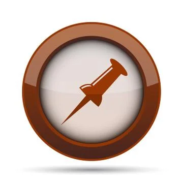 Pin icon. Internet button on white background. . Stock Illustration