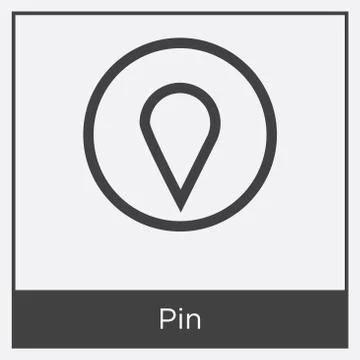 Pin icon isolated on white background Free Stock Illustration