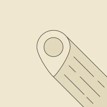 Pin icon with outline shadow Stock Illustration