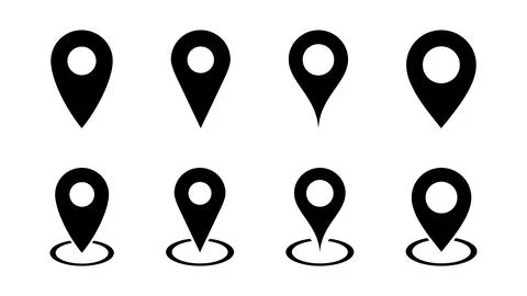 Pin icon set. Location icon vector. destination icon. map pin Stock Illustration