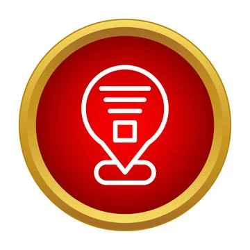 Pin icon showing document or address location Stock Illustration