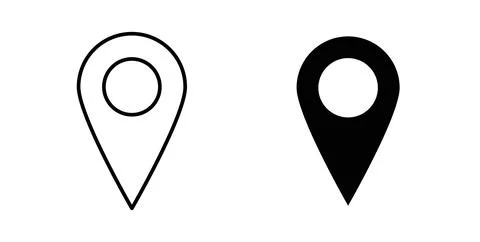 Pin icon symbol. Flat Vector illustration Stock Illustration
