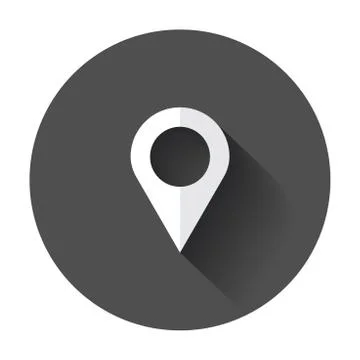 Pin icon vector. Location sign in flat style. Navigation map, gps concept wit Stock Illustration