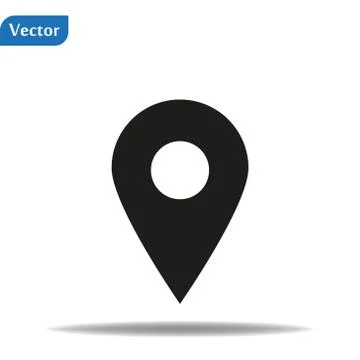 Pin icon vector. Location sign Isolated on white background. Navigation map,  Stock Illustration