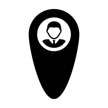 Pin icon vector male user person profile avatar with location map marker symbol イラスト素材