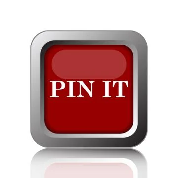 Pin it icon. Internet button on white background. Stock Illustration