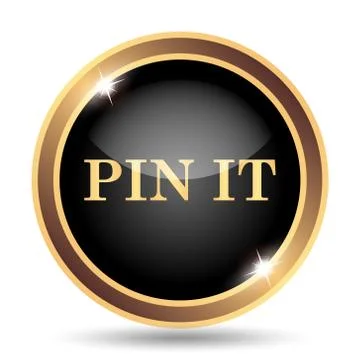 Pin it icon. Internet button on white background.. Stock Illustration