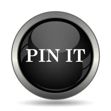 Pin it icon. Internet button on white background. . Stock Illustration