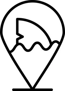 Pin Line Icon Design Stock Illustration