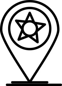 Pin Line Icon Design Stock Illustration