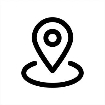 Pin line icon vector illustration isolated on white background Illustrazione stock
