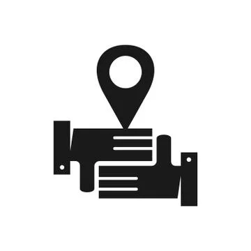 Pin Location Commitment Teamwork Together Black Logo Stock Illustration